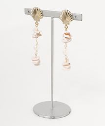 【Lira jewelry】シェル珊瑚ピアス