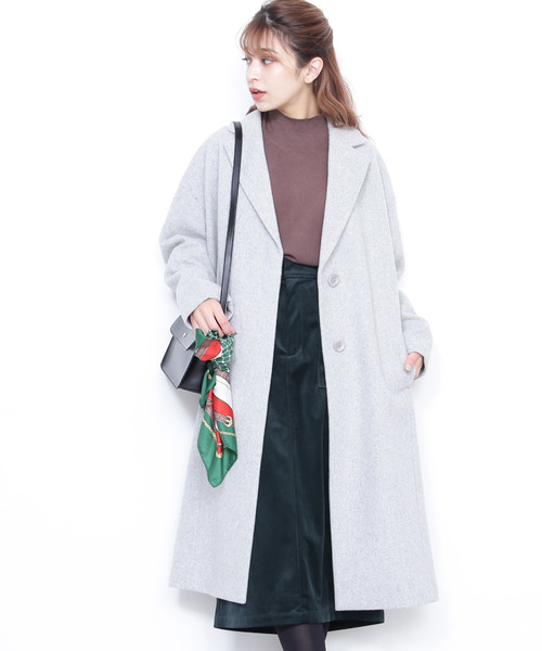 N.（N. Natural Beauty Basic）（エヌエヌナチュラルビューティーベーシック）の「【Ray 2月号掲載】◆ルーズチェスターコート（チェスターコート・レディース・ブラック/グレー/ピンク/レッド・MEDIUM）」の3枚目の写真