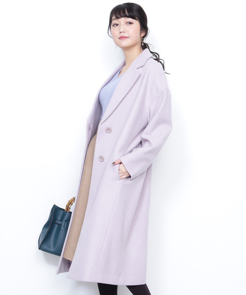 N.（N. Natural Beauty Basic）（エヌエヌナチュラルビューティーベーシック）の「【Ray 2月号掲載】◆ルーズチェスターコート（チェスターコート・レディース・ブラック/グレー/ピンク/レッド・MEDIUM）」の4枚目の写真