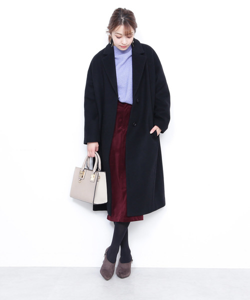 N.（N. Natural Beauty Basic）（エヌエヌナチュラルビューティーベーシック）の「【Ray 2月号掲載】◆ルーズチェスターコート（チェスターコート・レディース・ブラック/グレー/ピンク/レッド・MEDIUM）」の15枚目の写真
