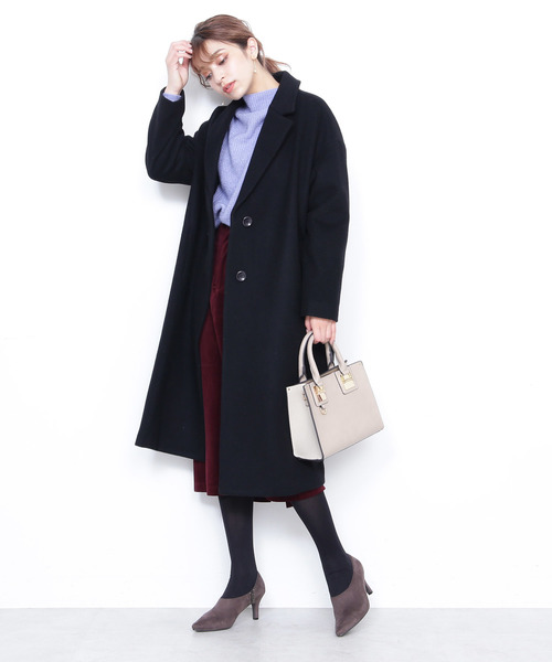N.（N. Natural Beauty Basic）（エヌエヌナチュラルビューティーベーシック）の「【Ray 2月号掲載】◆ルーズチェスターコート（チェスターコート・レディース・ブラック/グレー/ピンク/レッド・MEDIUM）」の22枚目の写真