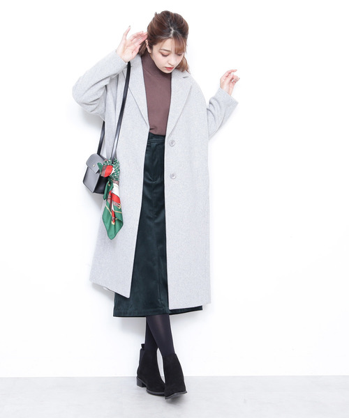N.（N. Natural Beauty Basic）（エヌエヌナチュラルビューティーベーシック）の「【Ray 2月号掲載】◆ルーズチェスターコート（チェスターコート・レディース・ブラック/グレー/ピンク/レッド・MEDIUM）」の18枚目の写真