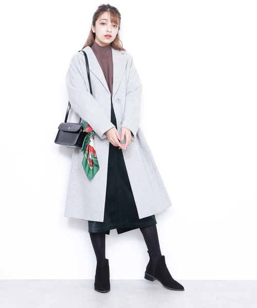 N.（N. Natural Beauty Basic）（エヌエヌナチュラルビューティーベーシック）の「【Ray 2月号掲載】◆ルーズチェスターコート（チェスターコート・レディース・ブラック/グレー/ピンク/レッド・MEDIUM）」の20枚目の写真