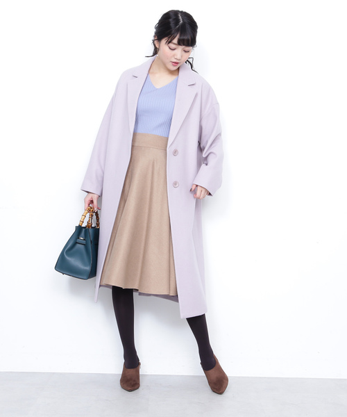 N.（N. Natural Beauty Basic）（エヌエヌナチュラルビューティーベーシック）の「【Ray 2月号掲載】◆ルーズチェスターコート（チェスターコート・レディース・ブラック/グレー/ピンク/レッド・MEDIUM）」の17枚目の写真