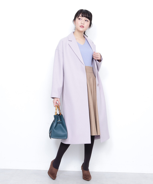 N.（N. Natural Beauty Basic）（エヌエヌナチュラルビューティーベーシック）の「【Ray 2月号掲載】◆ルーズチェスターコート（チェスターコート・レディース・ブラック/グレー/ピンク/レッド・MEDIUM）」の16枚目の写真