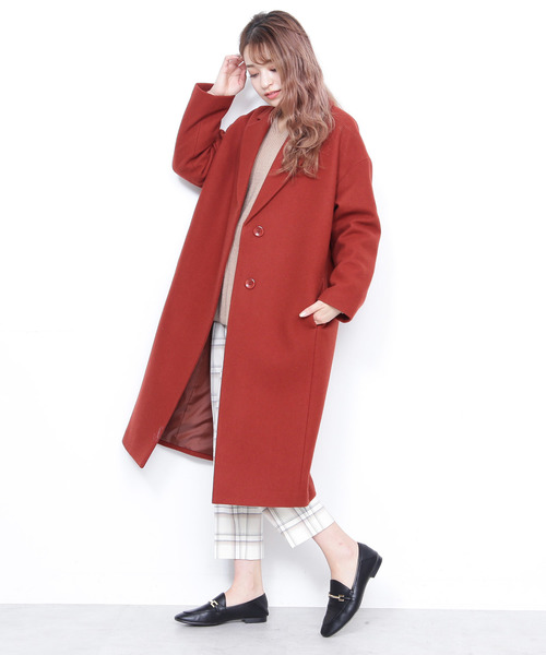 N.（N. Natural Beauty Basic）（エヌエヌナチュラルビューティーベーシック）の「【Ray 2月号掲載】◆ルーズチェスターコート（チェスターコート・レディース・ブラック/グレー/ピンク/レッド・MEDIUM）」の14枚目の写真