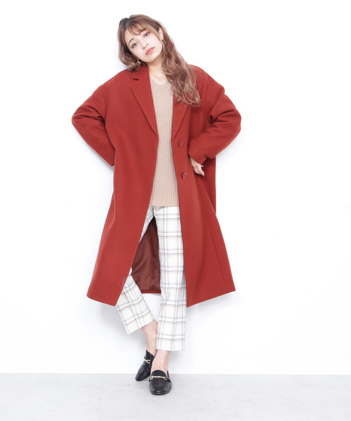 N.（N. Natural Beauty Basic）（エヌエヌナチュラルビューティーベーシック）の「【Ray 2月号掲載】◆ルーズチェスターコート（チェスターコート・レディース・ブラック/グレー/ピンク/レッド・MEDIUM）」の19枚目の写真