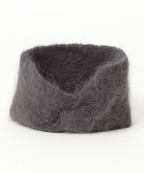 flower（フラワー）の「モヘアヘアバンド（ヘアバンド・レディース・チャコールグレー/ベージュ・FREE）」の6枚目の写真