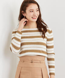 green label relaxing | [手洗い可能] FFC リブ マルチボーダー ニット(ニット/セーター)