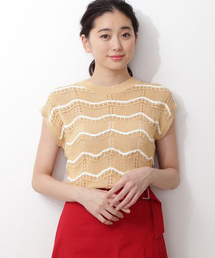 NATURAL BEAUTY BASIC | 手洗い可能/アイレットボーダーニット(ニット/セーター)