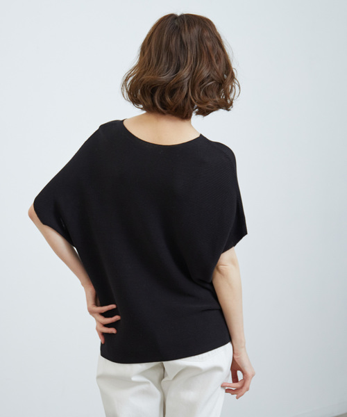 ROPE' PICNIC（ロペピクニック）の「【新色追加】ガーター編み風ドルマンスリーブ（その他トップス・レディース・ブラック/オフホワイト/ライトグリーン/ライトグレー・40/38）」の10枚目の写真