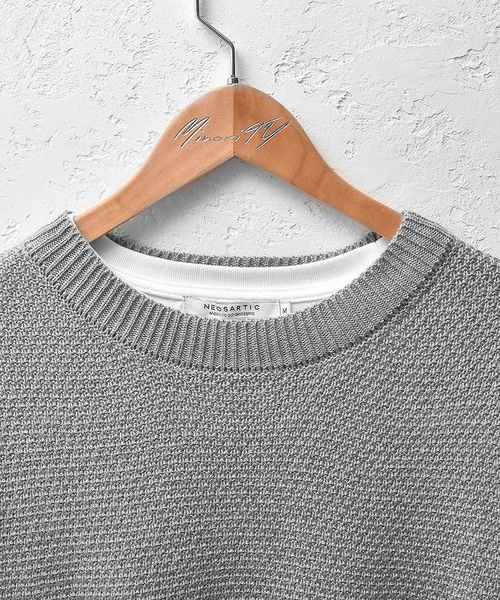 MinoriTY（マイノリティ）の「（2点セット）バスケット編みニットベスト＆5分袖Tアンサンブル（ベスト・メンズ・ネイビー/ベージュ/杢グレー・M/L）」の15枚目の写真