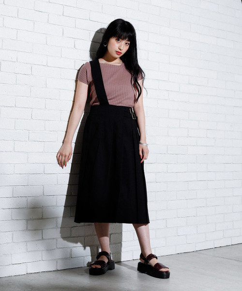 WEGO（ウィゴー）の「WEGO/ワンショルダージャンパースカート  