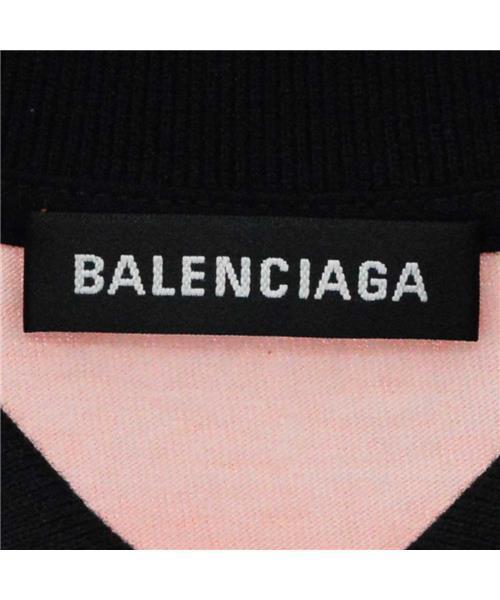 BALENCIAGA ロゴプリントロングスリーブポロシャツ ブランド古着】ロゴプリントロングスリーブポロシャツ（Tシャツ