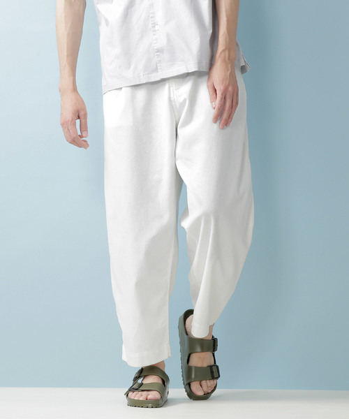MONO-MART（モノマート）の「綿麻ワイドアンクルイージーパンツ/シェフパンツ（その他パンツ・メンズ・ホワイト/ブラック/ベージュ/ネイビー/カーキ・LL/M/L）」の2枚目の写真
