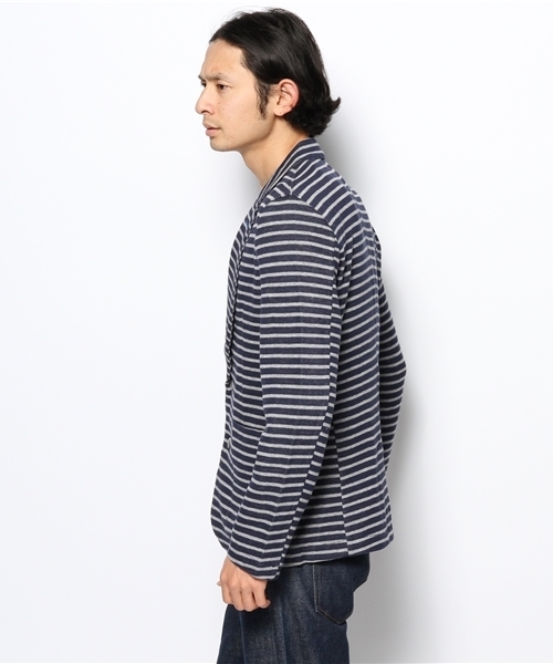 ROSE BUD COUPLES （ローズ バッド カップルズ）の「S-MJ-14106 DOUBLE FACE LAPELED CARDIGAN（テーラードジャケット・メンズ・ブラック/ブルー・LARGE/MEDIUM）」の4枚目の写真