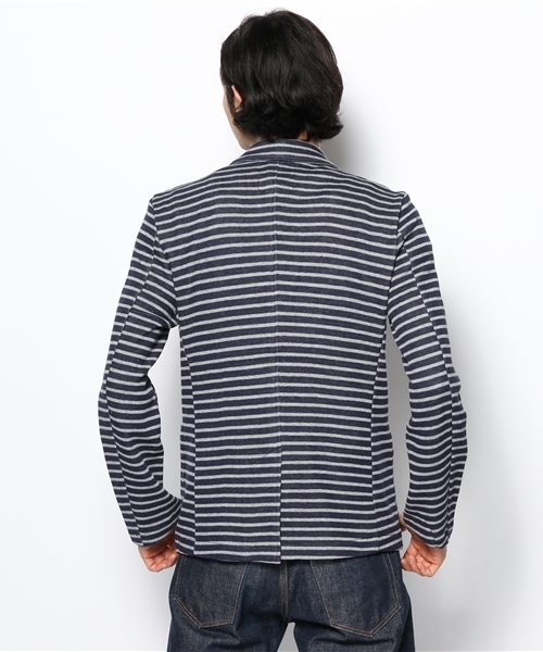 ROSE BUD COUPLES （ローズ バッド カップルズ）の「S-MJ-14106 DOUBLE FACE LAPELED CARDIGAN（テーラードジャケット・メンズ・ブラック/ブルー・LARGE/MEDIUM）」の3枚目の写真