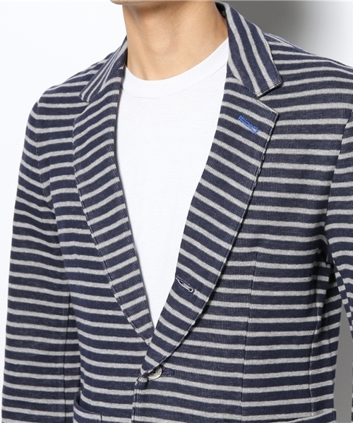 ROSE BUD COUPLES （ローズ バッド カップルズ）の「S-MJ-14106 DOUBLE FACE LAPELED CARDIGAN（テーラードジャケット・メンズ・ブラック/ブルー・LARGE/MEDIUM）」の9枚目の写真