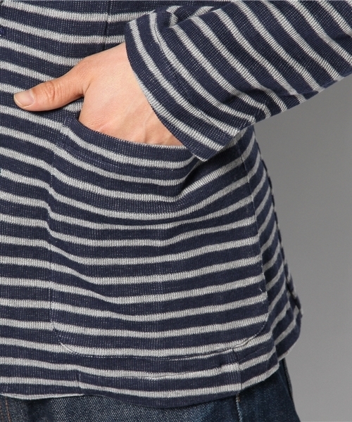 ROSE BUD COUPLES （ローズ バッド カップルズ）の「S-MJ-14106 DOUBLE FACE LAPELED CARDIGAN（テーラードジャケット・メンズ・ブラック/ブルー・LARGE/MEDIUM）」の8枚目の写真