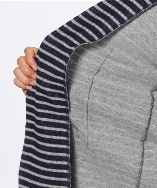 ROSE BUD COUPLES （ローズ バッド カップルズ）の「S-MJ-14106 DOUBLE FACE LAPELED CARDIGAN（テーラードジャケット・メンズ・ブラック/ブルー・LARGE/MEDIUM）」の7枚目の写真