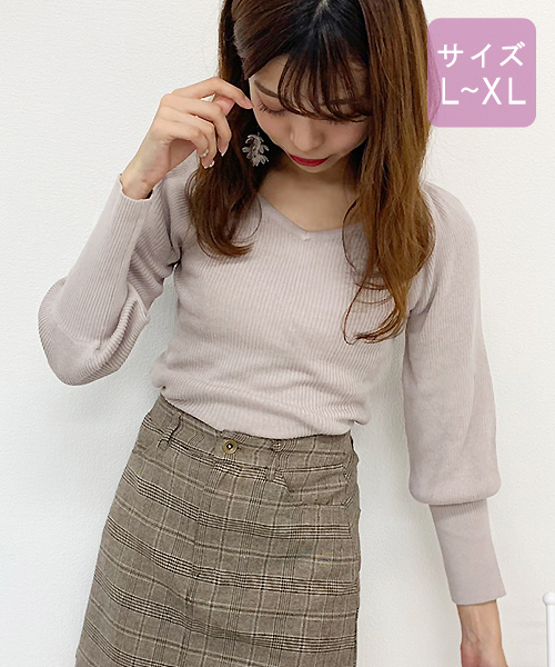 apres jour(アプレジュール)の「【大きいサイズ】バックリボンパワショルニット【ZOZOTOWN限定アイテム】(ニット/セーター・レディース・ブラック/ベージュ/モカ/オレンジ系その他・X-LARGE)」の12枚目の写真