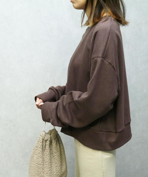 reca（レカ）の「ワイドリブ ショート丈スウェット（スウェット・レディース・ホワイト系その他/ブラウン/パープル・FREE）」の2枚目の写真