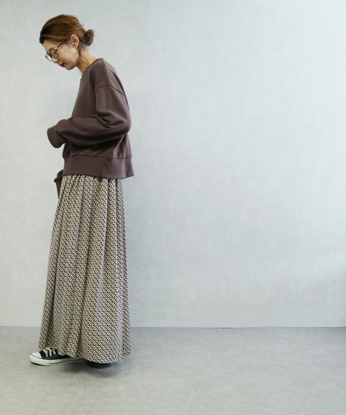 reca（レカ）の「ワイドリブ ショート丈スウェット（スウェット・レディース・ホワイト系その他/ブラウン/パープル・FREE）」の15枚目の写真