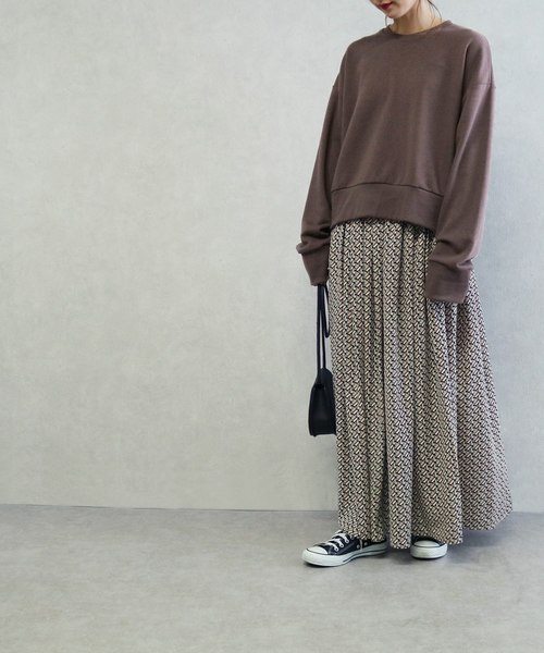 reca（レカ）の「ワイドリブ ショート丈スウェット（スウェット・レディース・ホワイト系その他/ブラウン/パープル・FREE）」の13枚目の写真