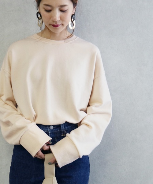 reca（レカ）の「ワイドリブ ショート丈スウェット（スウェット・レディース・ホワイト系その他/ブラウン/パープル・FREE）」の9枚目の写真