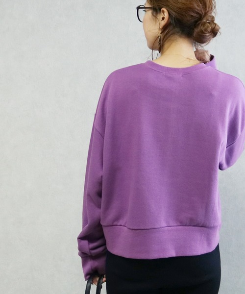 reca（レカ）の「ワイドリブ ショート丈スウェット（スウェット・レディース・ホワイト系その他/ブラウン/パープル・FREE）」の8枚目の写真