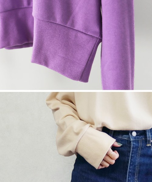 reca（レカ）の「ワイドリブ ショート丈スウェット（スウェット・レディース・ホワイト系その他/ブラウン/パープル・FREE）」の12枚目の写真