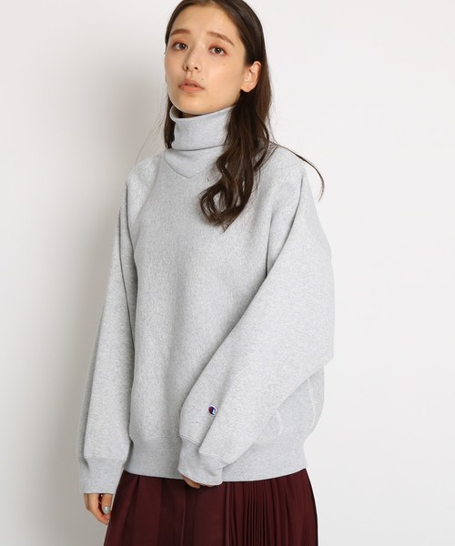スウェット トップス Champion チャンピオン 起毛タートルネックプルオーバー スウェット Champion チャンピオン のファッション