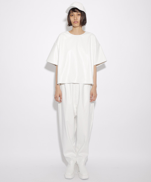 i(アイ)の「合皮サルエル風パンツ(その他パンツ・レディース・ホワイト/ブラック・FREE)」の2枚目の写真