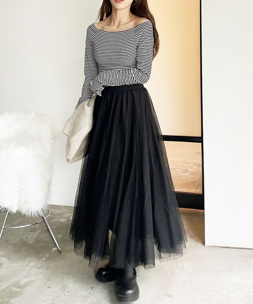 セール】【6サイズ展開】秋コーデにぴったり。フレアチュール