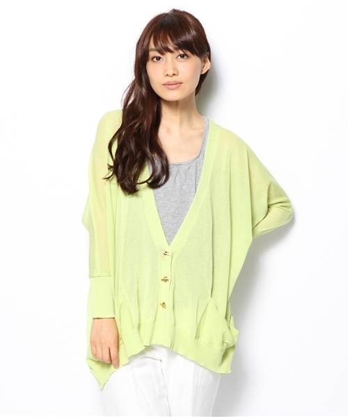 OUTLET（アウトレット）の「【CAPRICIEUX LE'MAGE】綿アセテートハトメカーディガン（カーディガン/ボレロ・レディース・ブラック/グリーン系その他/ロイヤルブルー・FREE）」の2枚目の写真