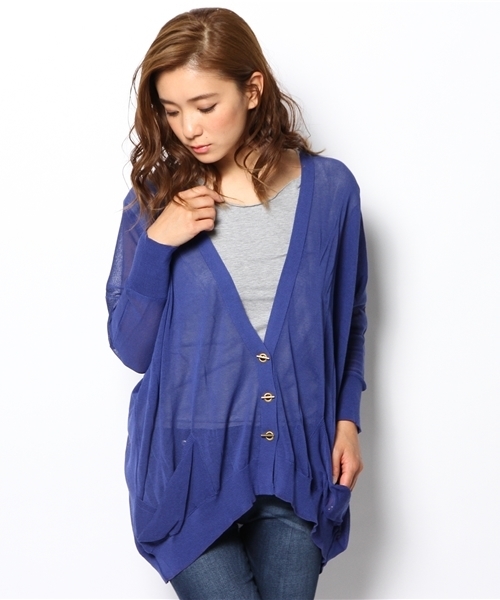 OUTLET（アウトレット）の「【CAPRICIEUX LE'MAGE】綿アセテートハトメカーディガン（カーディガン/ボレロ・レディース・ブラック/グリーン系その他/ロイヤルブルー・FREE）」の3枚目の写真