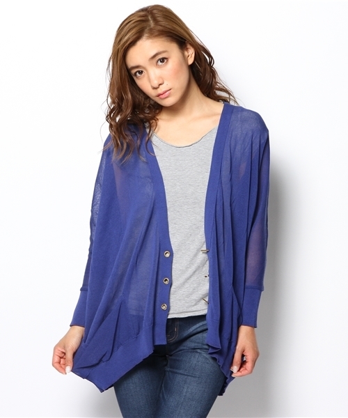 OUTLET（アウトレット）の「【CAPRICIEUX LE'MAGE】綿アセテートハトメカーディガン（カーディガン/ボレロ・レディース・ブラック/グリーン系その他/ロイヤルブルー・FREE）」の7枚目の写真