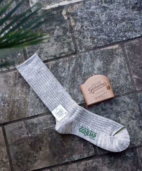 GOHEMP（ゴーヘンプ）の「【AnonymousIsm】GO HEMP OC/クルー丈ソックス（ソックス/靴下・メンズ・ブラック/グレー/ワインレッド/ナチュラル/カーキ/ネイビー・25cm～27cm/23cm～25cm）」の2枚目の写真