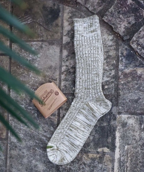 GOHEMP（ゴーヘンプ）の「【AnonymousIsm】GO HEMP OC/クルー丈ソックス（ソックス/靴下・メンズ・ブラック/グレー/ワインレッド/ナチュラル/カーキ/ネイビー・25cm～27cm/23cm～25cm）」の4枚目の写真