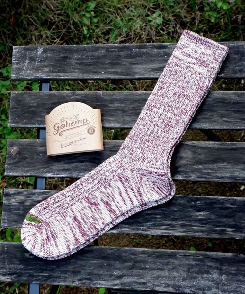 GOHEMP（ゴーヘンプ）の「【AnonymousIsm】GO HEMP OC/クルー丈ソックス（ソックス/靴下・メンズ・ブラック/グレー/ワインレッド/ナチュラル/カーキ/ネイビー・25cm～27cm/23cm～25cm）」の6枚目の写真