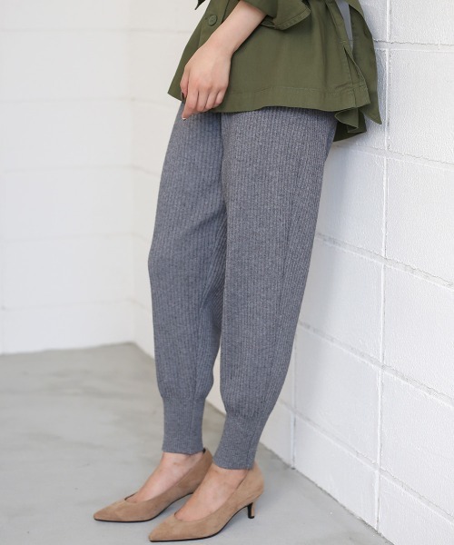 Bou Jeloud（ブージュルード）の「≪再入荷≫リブニットジョガーパンツ（その他パンツ・レディース・ブラック/グレー/オフホワイト・FREE）」の3枚目の写真