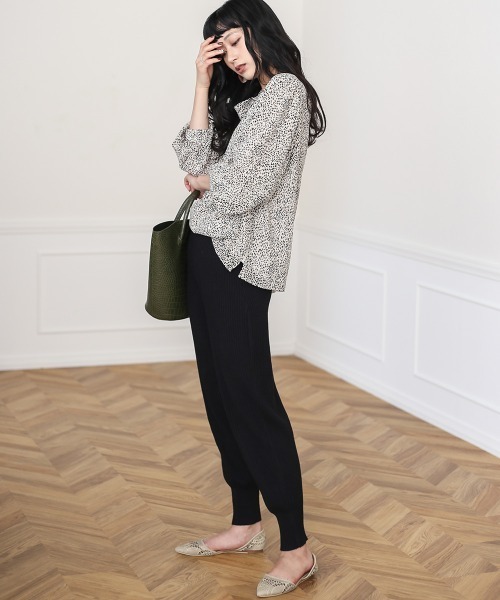 Bou Jeloud（ブージュルード）の「≪再入荷≫リブニットジョガーパンツ（その他パンツ・レディース・ブラック/グレー/オフホワイト・FREE）」の5枚目の写真