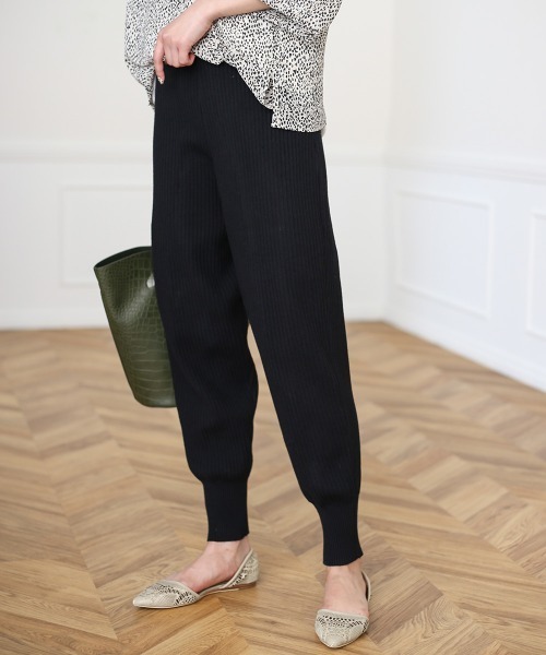 Bou Jeloud（ブージュルード）の「≪再入荷≫リブニットジョガーパンツ（その他パンツ・レディース・ブラック/グレー/オフホワイト・FREE）」の7枚目の写真