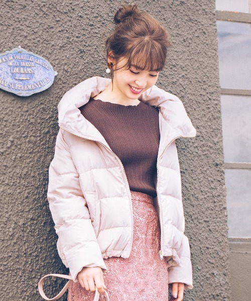 ジャケット アウター ダウンジャケット コートラテカラーショートダウン ダウンジャケット コート Willselection ウィルセレクション のファッション