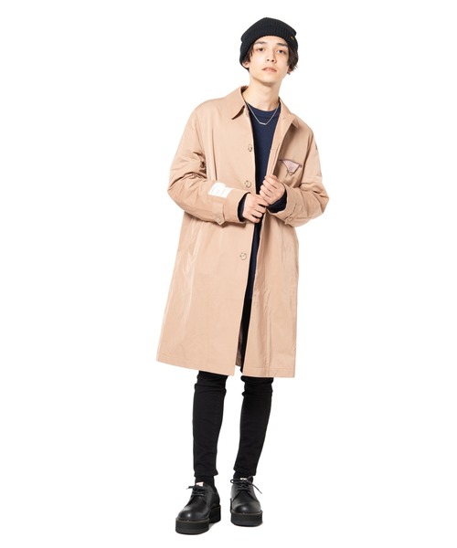 glamb（グラム）の「Military soutien collar coat / ミリタリーステンカラーコート（ステンカラーコート・メンズ・ブラック/ベージュ/グリーン・1/2/0/4/3）」の14枚目の写真