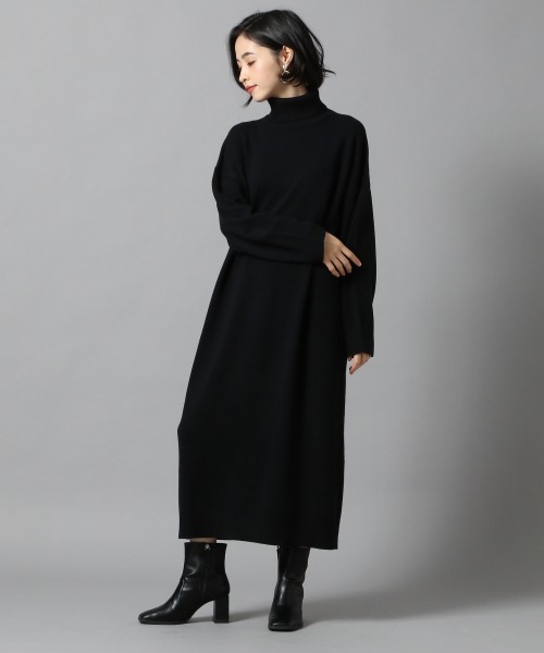 LOWRYS FARM（ローリーズファーム）の「タートルワンピ／ＬＳ　864442（ワンピース・レディース・アイボリー/ブラック/ブラウン/グリーン・FREE）」の3枚目の写真