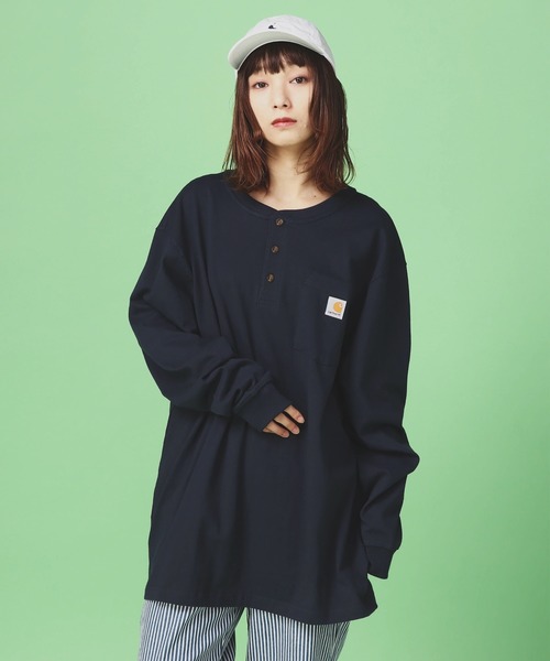 Carhartt(�J�[�n�[�g)��[Carhartt �J�[�n�[�g] WORKWEAR POCKET LONG-SLEEVE HENLEY �|�P�b�g�t�� �w�����[�l�b�N ����T(T�V���c/�J�b�g�\�[)