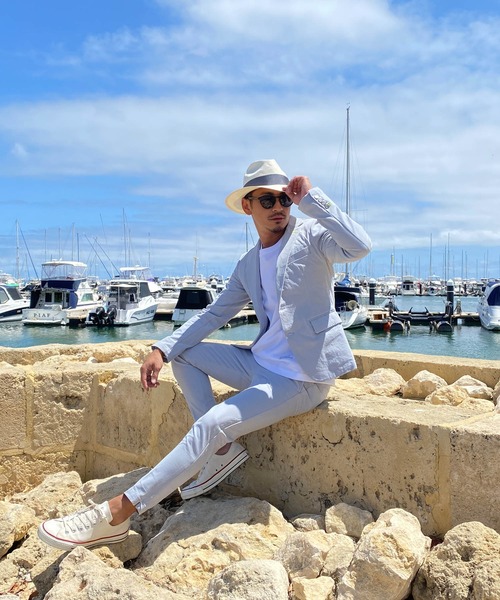 #Re:room URBAN BEACH CLUB（リルームアーバンビーチクラブ）の「コットンスリムスラックス（スラックス・メンズ・ブルー/グリーン/ベージュ・MEDIUM/LARGE/SMALL）」の18枚目の写真