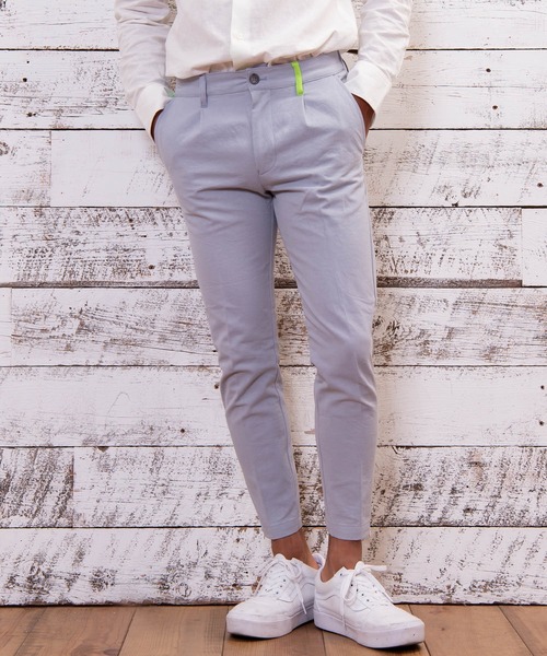 #Re:room URBAN BEACH CLUB（リルームアーバンビーチクラブ）の「コットンスリムスラックス（スラックス・メンズ・ブルー/グリーン/ベージュ・MEDIUM/LARGE/SMALL）」の6枚目の写真