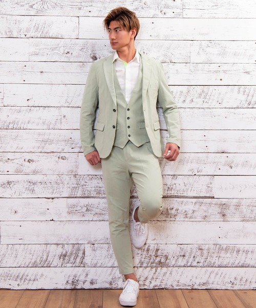 #Re:room URBAN BEACH CLUB（リルームアーバンビーチクラブ）の「コットンスリムスラックス（スラックス・メンズ・ブルー/グリーン/ベージュ・MEDIUM/LARGE/SMALL）」の9枚目の写真